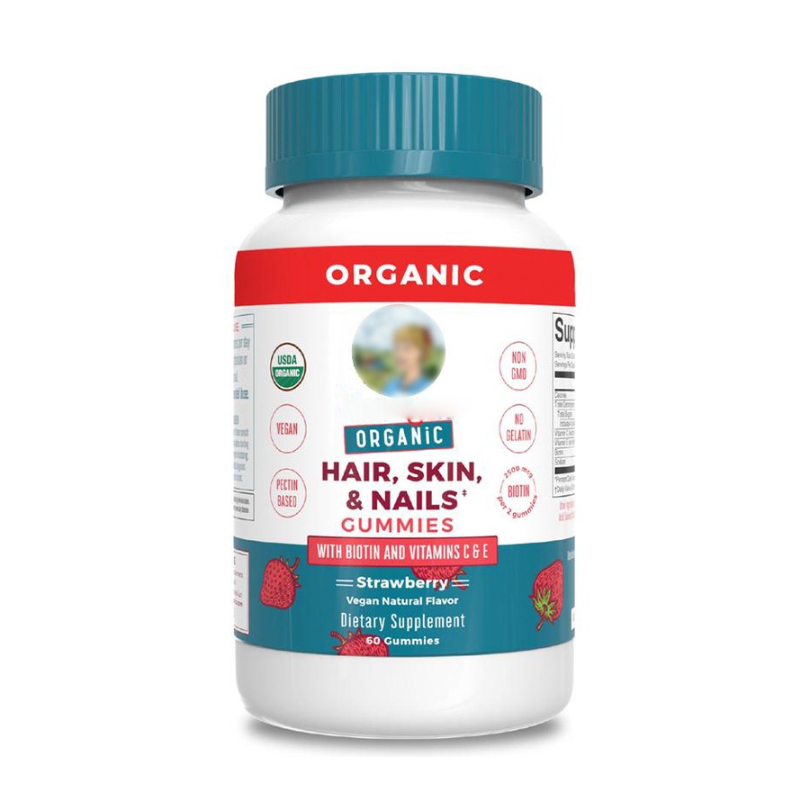 Organic Strawberry Hair Skin Nails Gummies